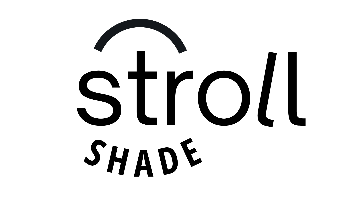 Black 'stroll SHADE' logo on a clear background